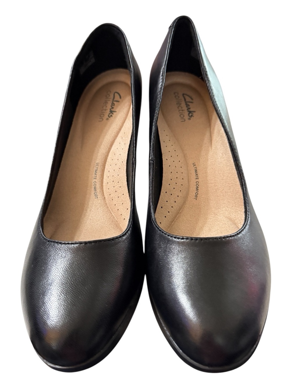 Clarks Collection Bayla Skip Black Leather Pumps Women’s Size 10 NWOB